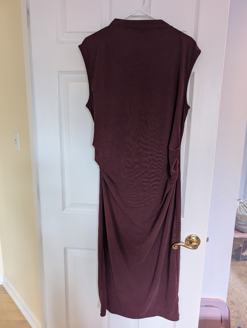 NWOT Old Navy Maternity Maroon Sleeveless Ruched Midi Dress Large